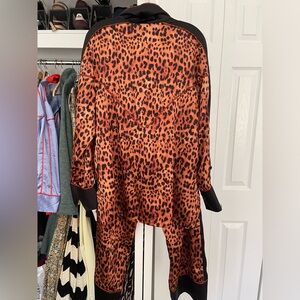 Leopard Print Silk PJ set from We Are Hah! Size Large.